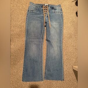 Vanilla Star Blue Lace-Up Flare Jeans